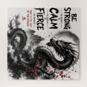 Wees Sterk, Kalm & Fierce Draak Legpuzzel (Horizontaal)