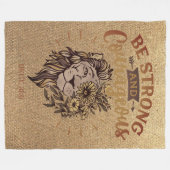 Wees sterk moedig Christelijk Bijbel Verse Lion Fleece Deken (Voorkant (Horizontaal))