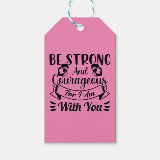 Wees sterk & moedig empowerment van vrouwen cadeaulabel (Voorkant)