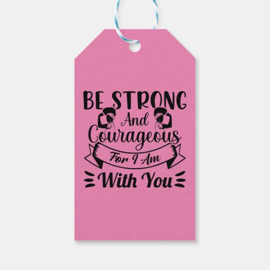 Wees sterk & moedig empowerment van vrouwen cadeaulabel (Achterkant)
