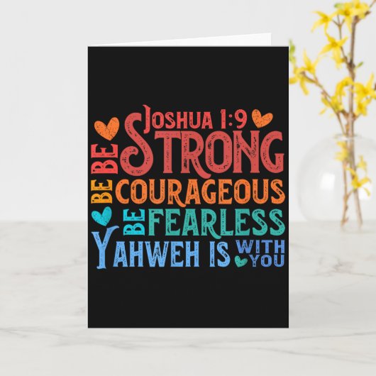 Wees sterk & moedig - Jozua 1_9 Kaart (Gele Bloem)