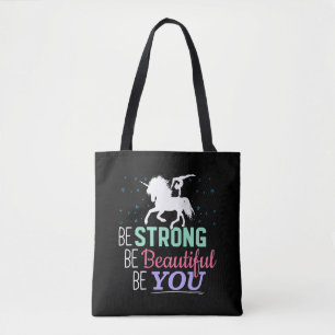 Wees Sterk Mooi Jij - Turnen Eenhoorn Tote Bag