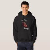 Wees sterk, neem hart zwart hoodie (Voorkant volledig)