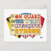 Wees sterk schild Inspirerend Briefkaart (Voorkant)