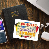 Wees sterk schild Inspirerend Briefkaart