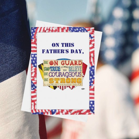 Wees sterk Shield Custom Vaderdag Kaart