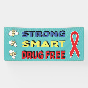Wees sterk Smart Drug Free Red Ribbon Week Spandoek