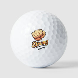 "Wees Sterk" Stijlvolle Grafische Vuist Ontwerp Golfballen