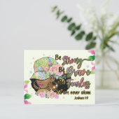 Wees sterk, wees moedig, wees onbevreesd, melanine feestdagenkaart (Staand voorkant)