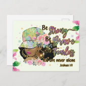 Wees sterk, wees moedig, wees onbevreesd, melanine feestdagenkaart (Voorkant / Achterkant)