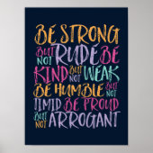 Wees sterk, wees nederig, Inspirerend prijsopgave Poster (Voorkant)