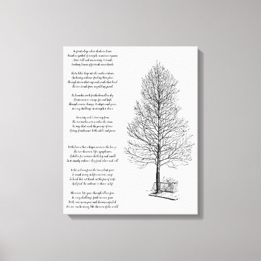 Wees sterk zoals boomkunst en gedicht canvas afdruk (Voorkant)