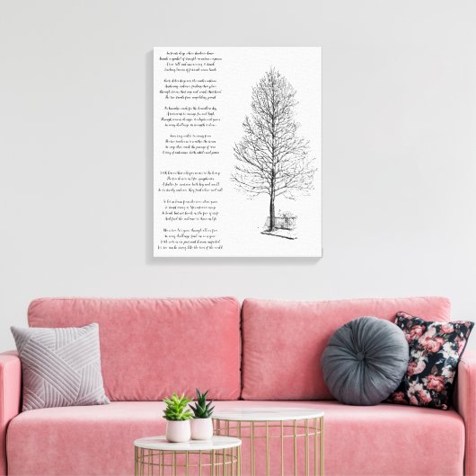 Wees sterk zoals boomkunst en gedicht canvas afdruk (Insitu (Woonkamer))