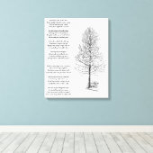 Wees sterk zoals boomkunst en gedicht canvas afdruk (Insitu (Houten vloer))