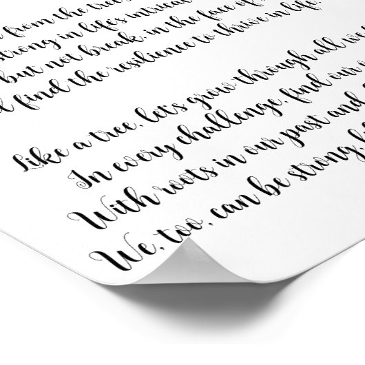 Wees sterk zoals boomkunst en gedicht poster (Hoek)