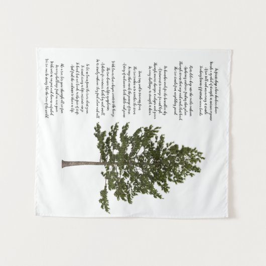 Wees sterk zoals boomkunst en gedicht wandkleed (Voorkant (horizontaal))