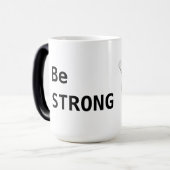 Wees STERK zwart-wit koffie Magische Mok (Voorkant links)