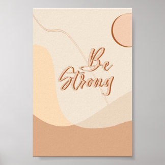 Wees Sterke Boho Citaat Neutrale Typografie Print
