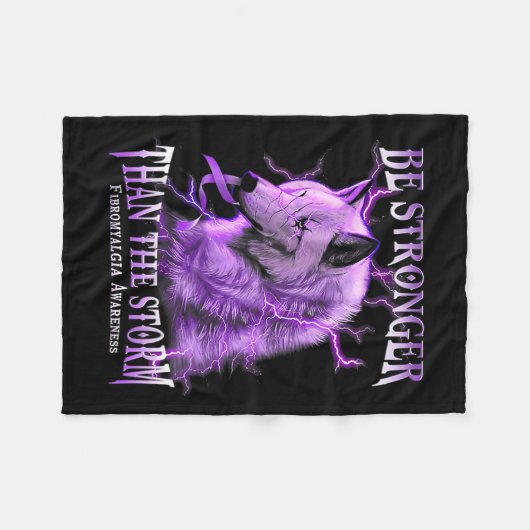 Wees sterker dan het Storm fibromyalgie bewustzijn Fleece Deken (Voorkant (Horizontaal))