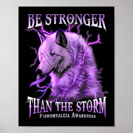 Wees sterker dan het Storm fibromyalgie bewustzijn Poster (Voorkant)