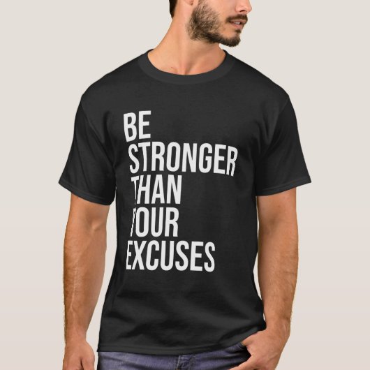 Wees sterker dan je excuses AA NA 12 stap nuchter T-shirt (Voorkant)
