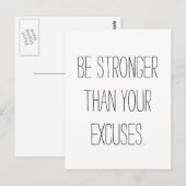 Wees sterker dan je excuses. Motivatie prijsopgave Briefkaart (Voorkant / Achterkant)