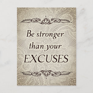 Wees sterker dan je excuses - Positieve prijsopgav Briefkaart