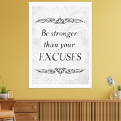 Wees sterker dan je excuses - Positieve prijsopgav Canvas Afdruk (Insitu (Woonkamer))