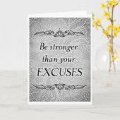 Wees sterker dan je excuses - Positieve prijsopgav Kaart (Gele Bloem)