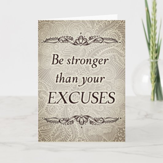 Wees sterker dan je excuses - Positieve prijsopgav Kaart (Voorkant)