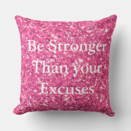 Wees sterker dan je excuses roze lovertjes kussen