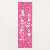 Wees sterker dan uw excuses roze sequenties yogamat (Voorkant)