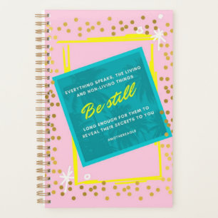 Wees stil alles hoort spiraalvormige planner roze