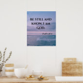 Wees stil Bijbelvers Christelijke typografie Poster (Keuken)