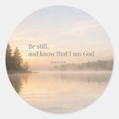 Wees Stil Christelijke Sticker – Psalm 46:10 Schri (Voorkant)