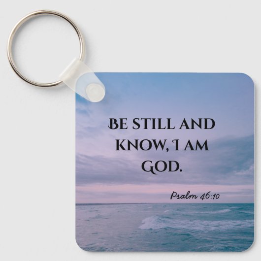 Wees stil Christelijke typografie Sleutelhanger (Voorkant)