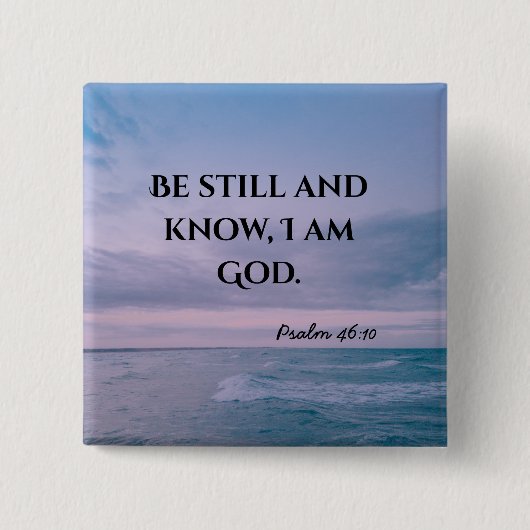 Wees stil Christelijke typografie Vierkante Button 5,1 Cm (Voorkant)