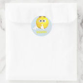 Wees stil Emoji Emoticon Cartoon Face Ronde Sticker (Tas)