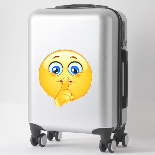 Wees stil Emoji Funny sticker (Koffer)