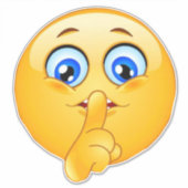 Wees stil Emoji Funny sticker (Voorkant)