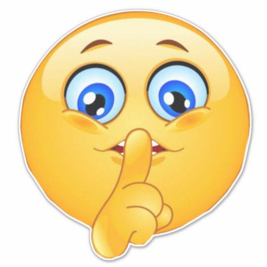 Wees stil Emoji Funny sticker (Voorkant)