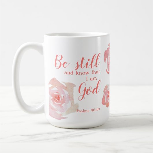 Wees stil en ken aangepaste handgeschilderde Water Koffiemok (Links)