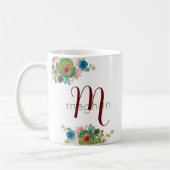 Wees stil en ken Bijbel Verse Monogram Waterverf Koffiemok (Links)