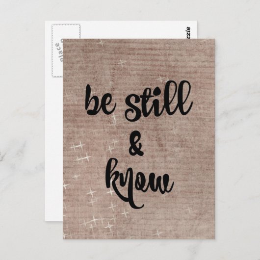 Wees stil en ken Bijbelse versies Briefkaart (Voorkant / Achterkant)