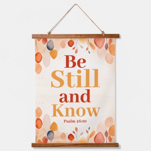 Wees stil en ken Boho Christelijk Wall Hangend Wandkleed (Voorkant)