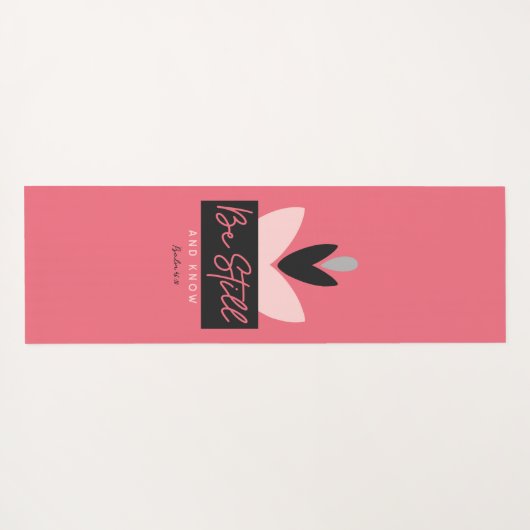 Wees stil en ken Christelijk Modern Roze Psalm 46: Yogamat (Achterkant (horizontaal))