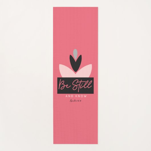Wees stil en ken Christelijk Modern Roze Psalm 46: Yogamat (Voorkant)