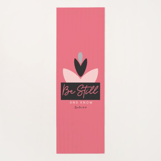 Wees stil en ken Christelijk Modern Roze Psalm 46: Yogamat (Achterkant)