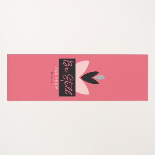 Wees stil en ken Christelijk Modern Roze Psalm 46: Yogamat (Voorkant (horizontaal))