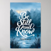Wees stil en ken Christelijke muurkunst print (Voorkant)